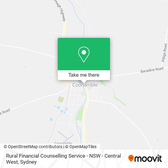 Rural Financial Counselling Service - NSW - Central West map