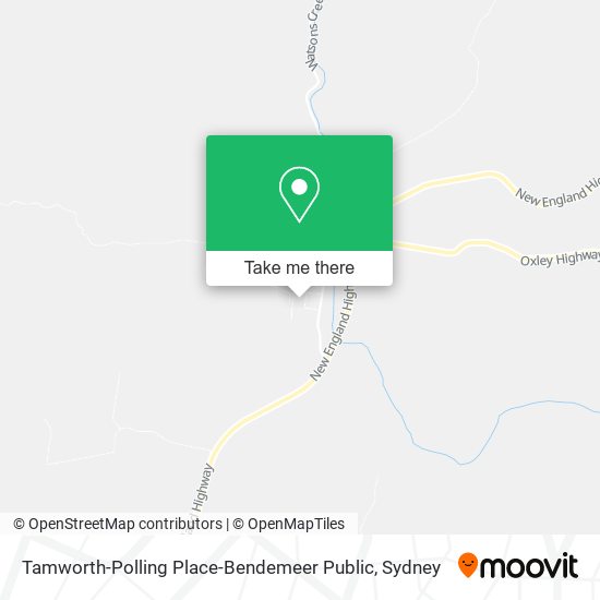 Mapa Tamworth-Polling Place-Bendemeer Public