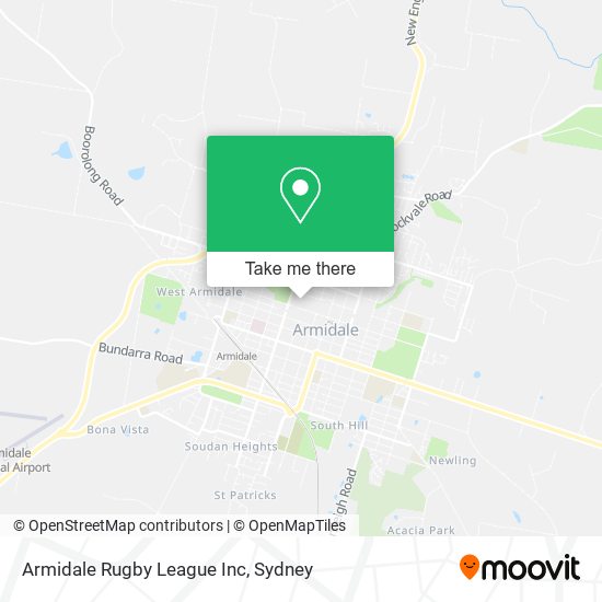 Armidale Rugby League Inc map