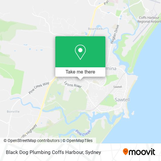 Mapa Black Dog Plumbing Coffs Harbour