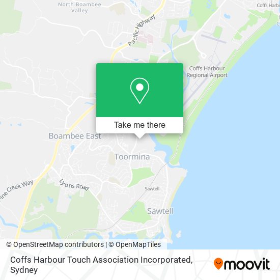 Coffs Harbour Touch Association Incorporated map