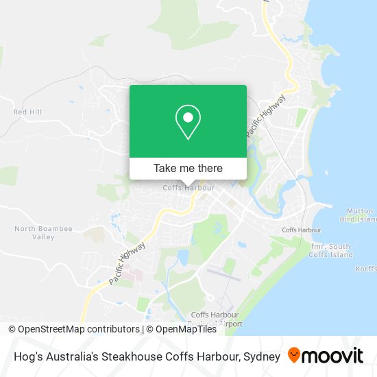 Mapa Hog's Australia's Steakhouse Coffs Harbour