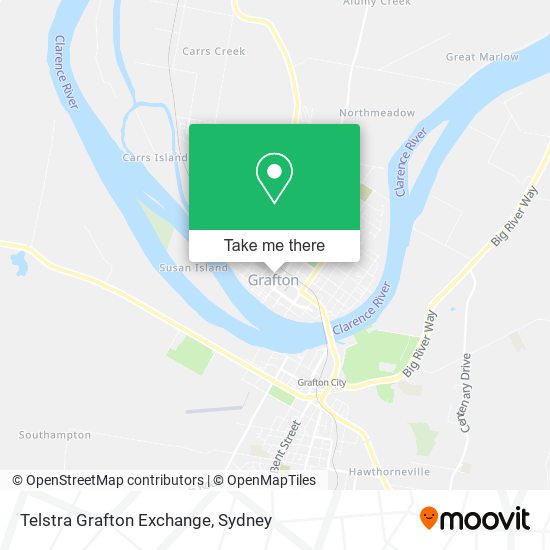 Telstra Grafton Exchange map