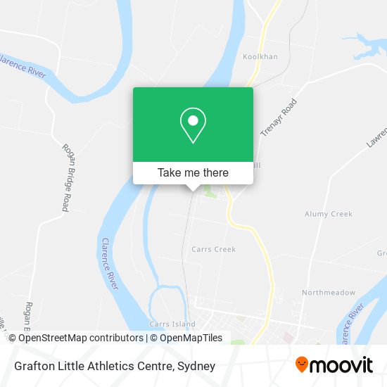 Mapa Grafton Little Athletics Centre