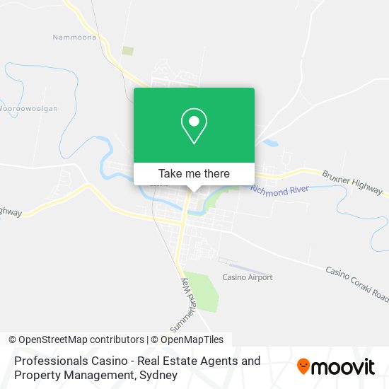 Professionals Casino - Real Estate Agents and Property Management map