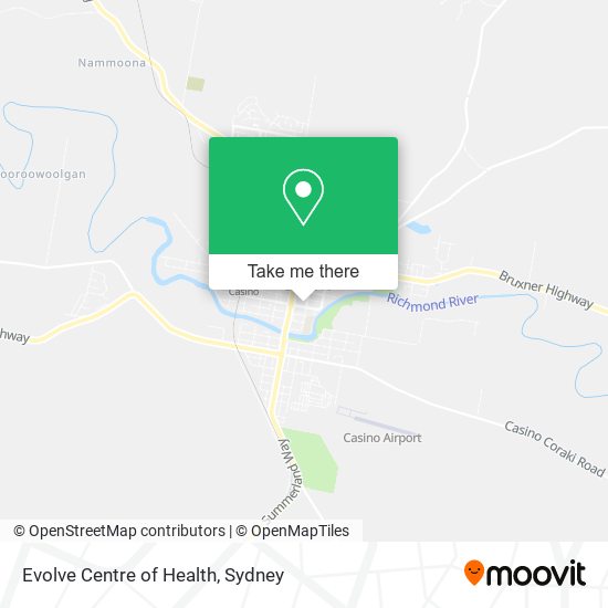 Mapa Evolve Centre of Health