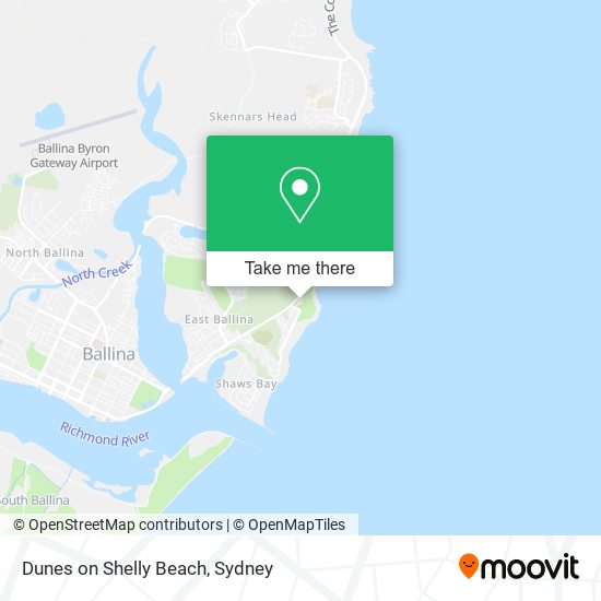 Dunes on Shelly Beach map