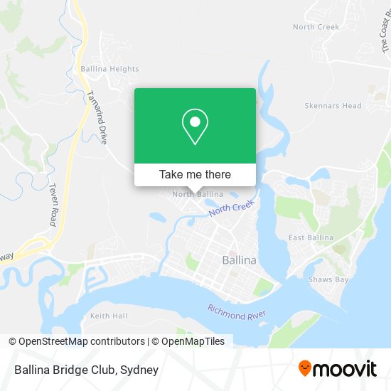 Mapa Ballina Bridge Club