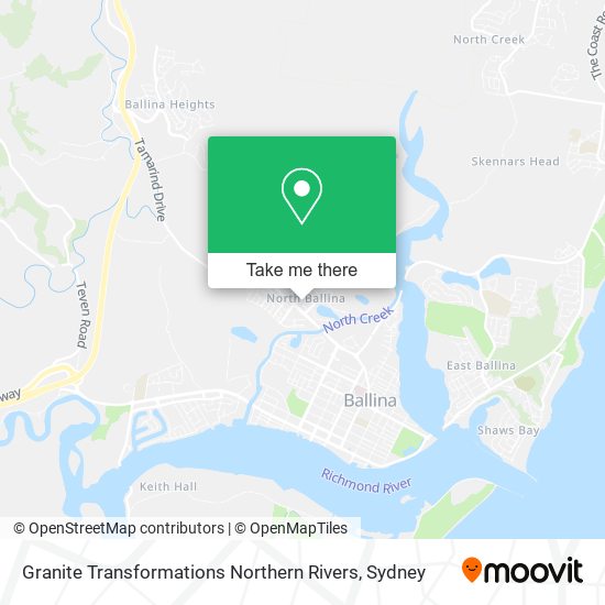 Mapa Granite Transformations Northern Rivers