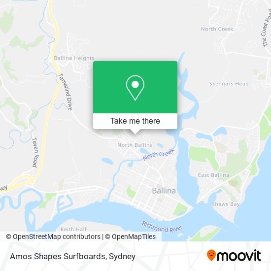 Amos Shapes Surfboards map