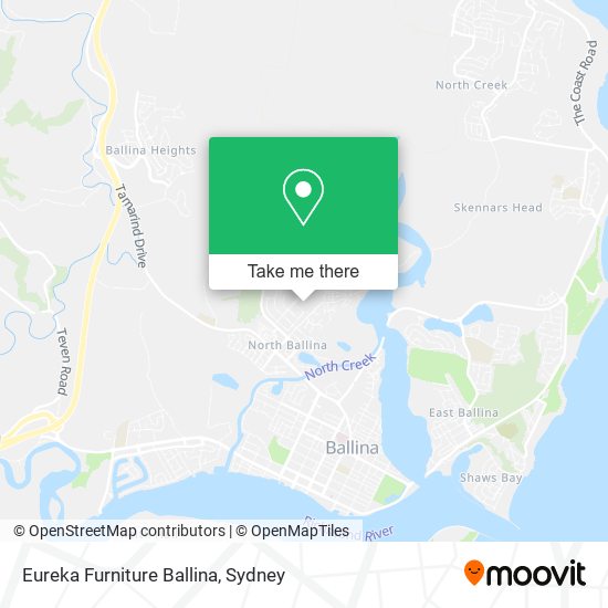 Mapa Eureka Furniture Ballina