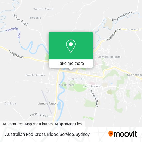 Mapa Australian Red Cross Blood Service