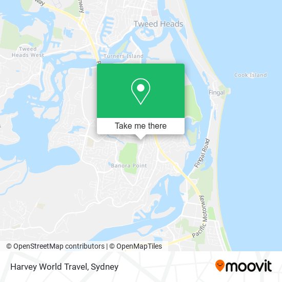 Mapa Harvey World Travel