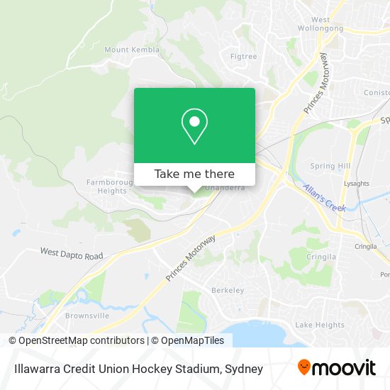Illawarra Credit Union Hockey Stadium map