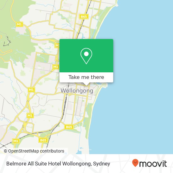 Mapa Belmore All Suite Hotel Wollongong