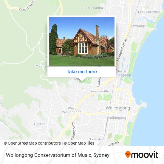 Mapa Wollongong Conservatorium of Music