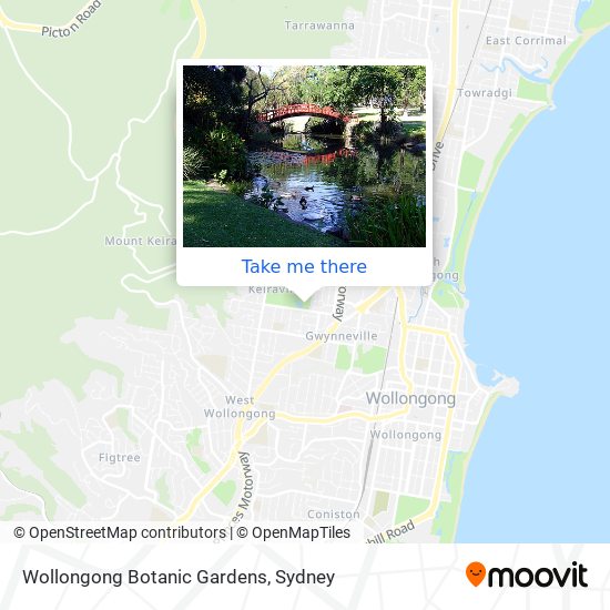 Wollongong Botanic Gardens map