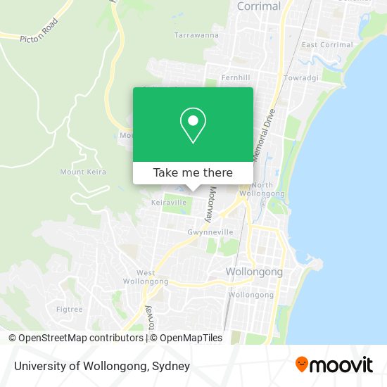 University of Wollongong map