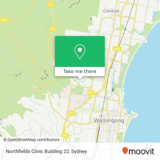 Mapa Northfields Clinic Building 22