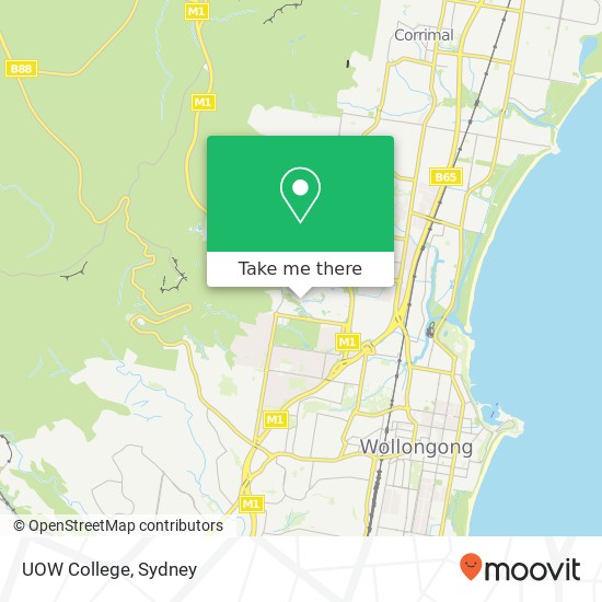 Mapa UOW College