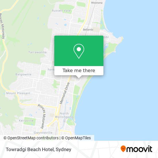 Mapa Towradgi Beach Hotel