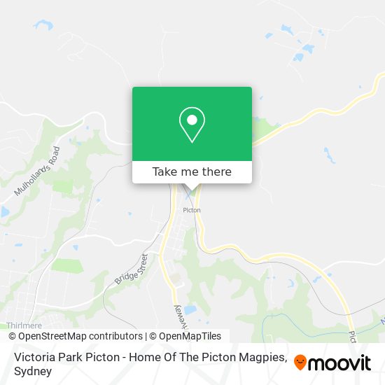 Victoria Park Picton - Home Of The Picton Magpies map