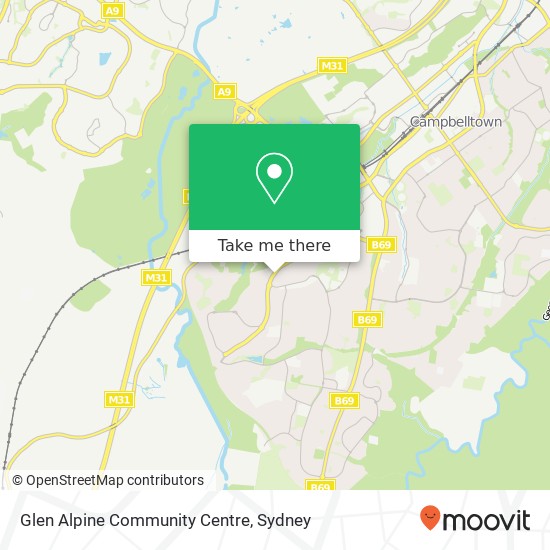 Mapa Glen Alpine Community Centre