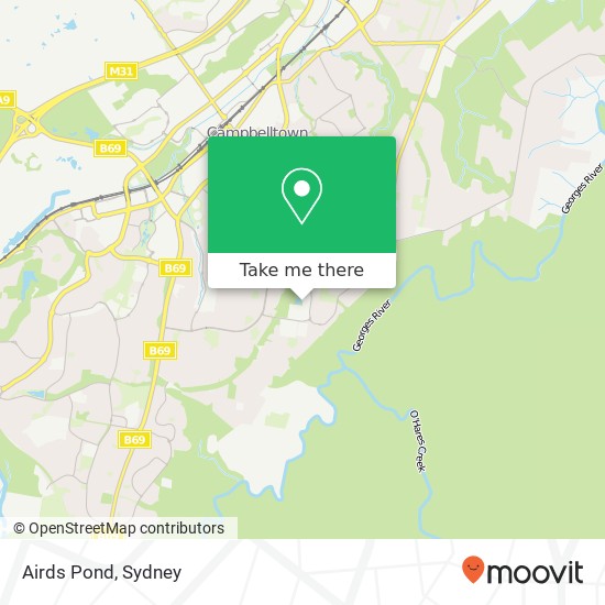 Mapa Airds Pond