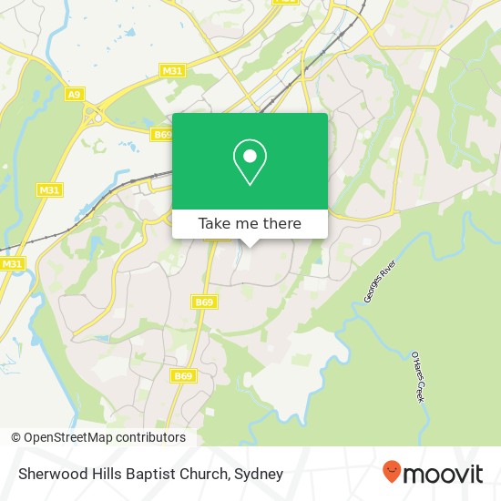 Sherwood Hills Baptist Church map