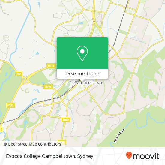 Evocca College Campbelltown map