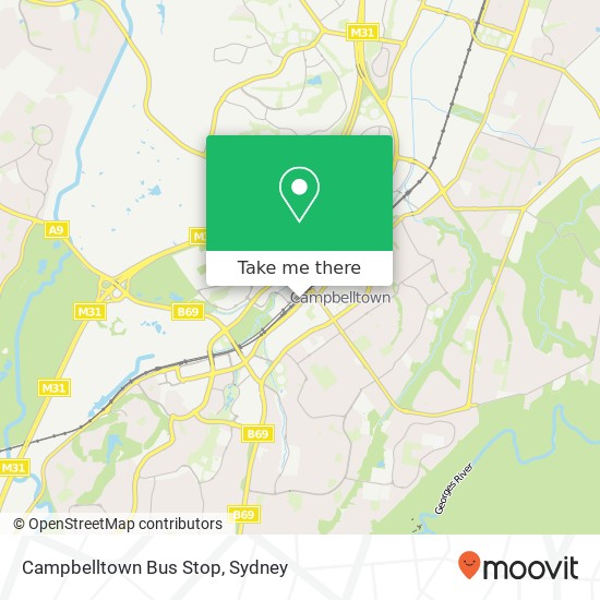 Campbelltown Bus Stop map