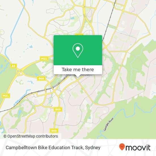 Mapa Campbelltown Bike Education Track