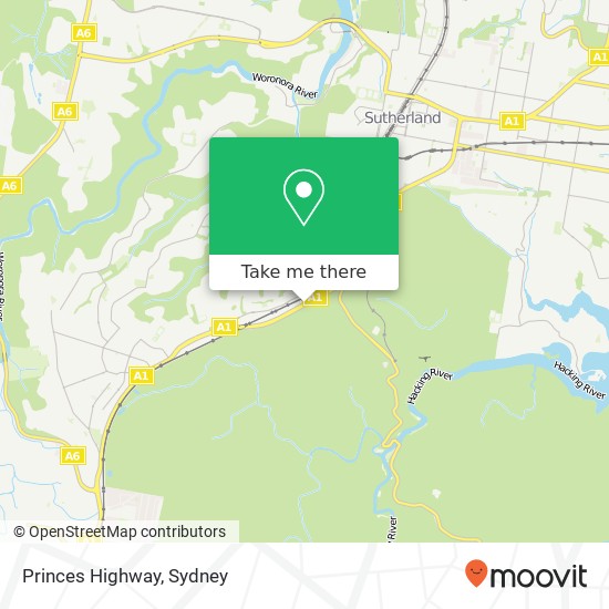 Mapa Princes Highway