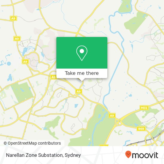 Mapa Narellan Zone Substation