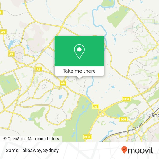Sam's Takeaway map