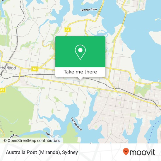 Australia Post (Miranda) map