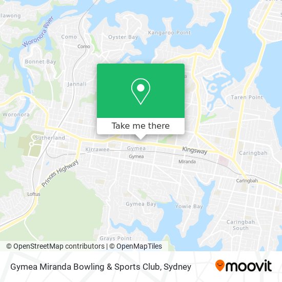 Mapa Gymea Miranda Bowling & Sports Club