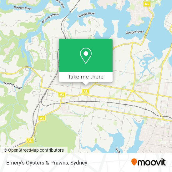 Emery's Oysters & Prawns map