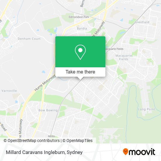 Mapa Millard Caravans Ingleburn