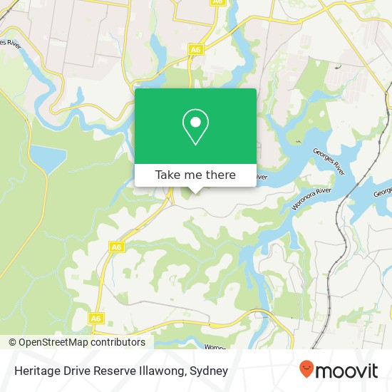 Heritage Drive Reserve Illawong map