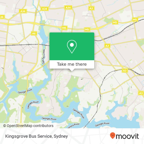 Mapa Kingsgrove Bus Service