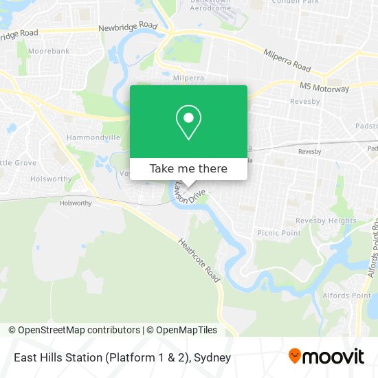 East Hills Station (Platform 1 & 2) map