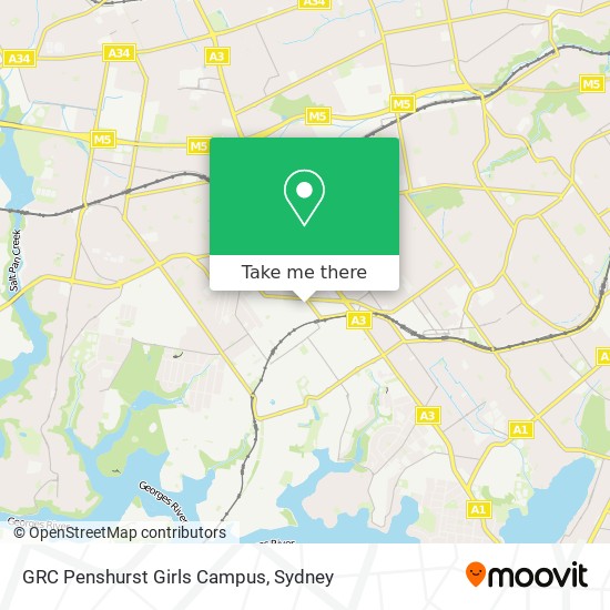 GRC Penshurst Girls Campus map