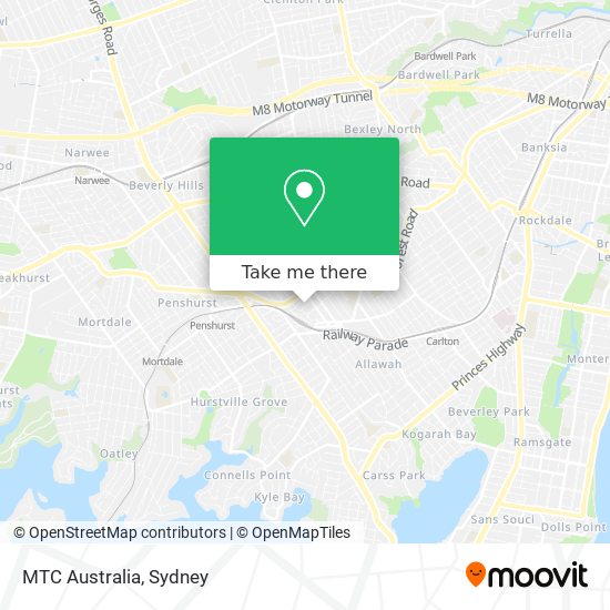 Mapa MTC Australia