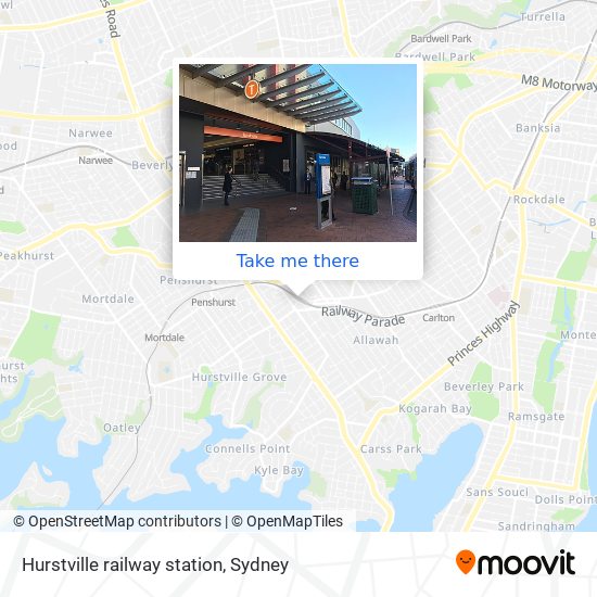 Mapa Hurstville railway station