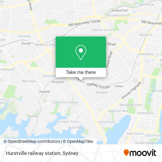 Mapa Hurstville railway station