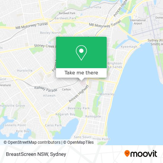 Mapa BreastScreen NSW