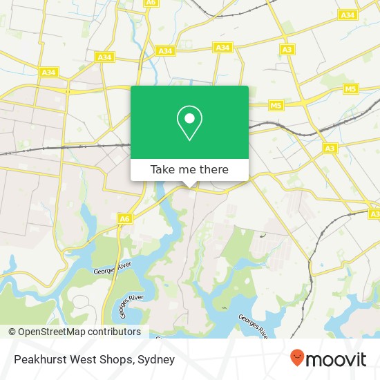 Peakhurst West Shops map