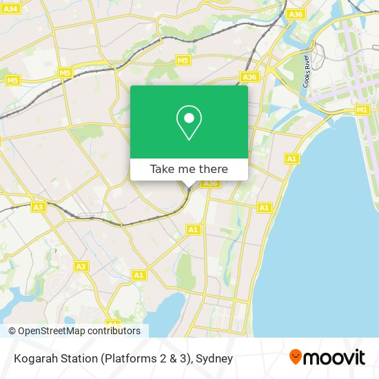 Kogarah Station (Platforms 2 & 3) map