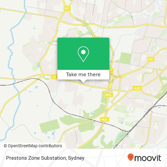 Mapa Prestons Zone Substation